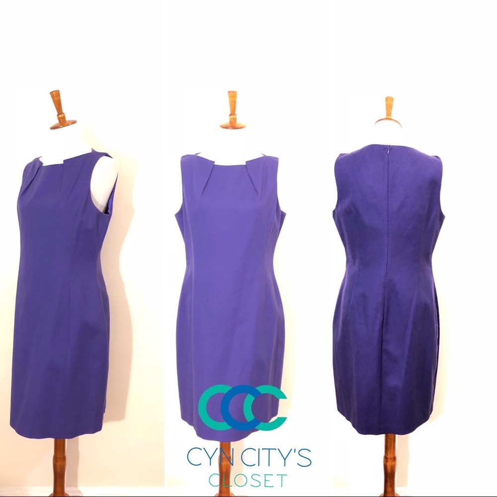 T Tahari purple Sleeveless sheath dress